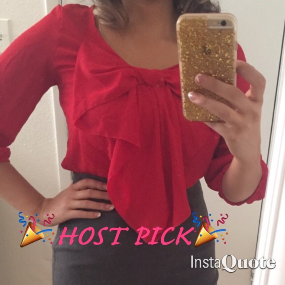 COPY - Red bow blouse